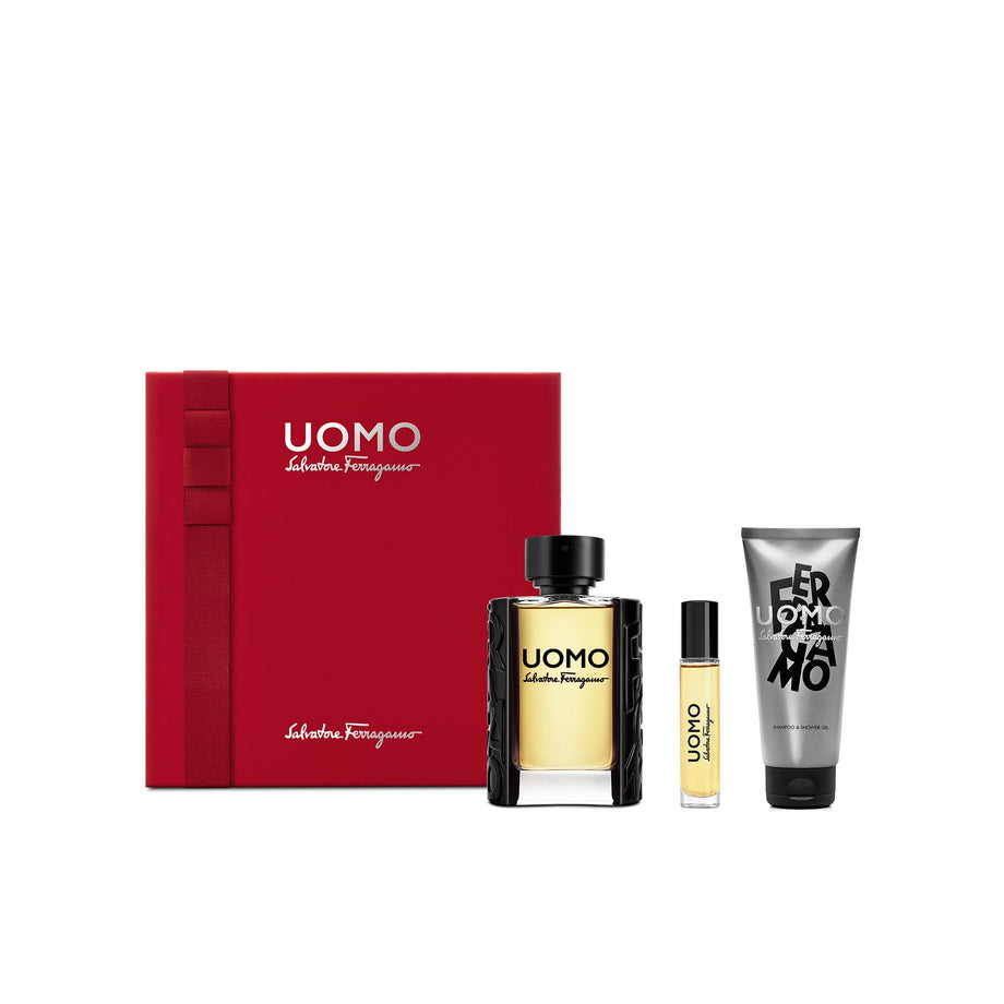 Salvatore Ferragamo Uomo Gift Set Eau de Toilette 100ml Shampoo Sho BEAUTE LUXE